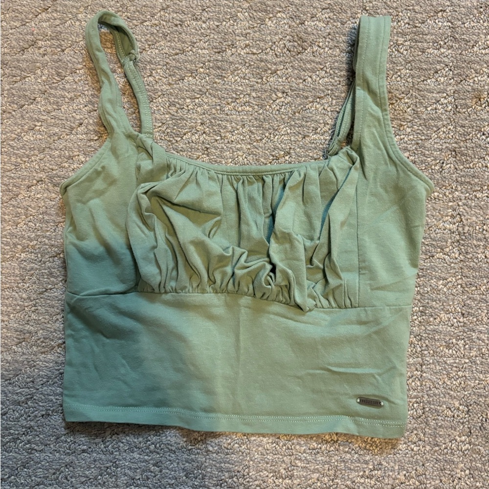 Hollister Green Ruched Tank Top